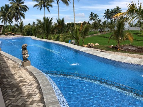 Swimming at the fresh water pool (4 main swimming pools)