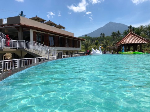 Swimming at the fresh water pool (4 main swimming pools)